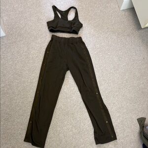 ALO Yoga Black Snap-Front Track Pants